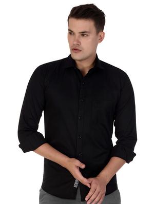 black cotton casual shirt - 15613436 - Standard Image - 1
