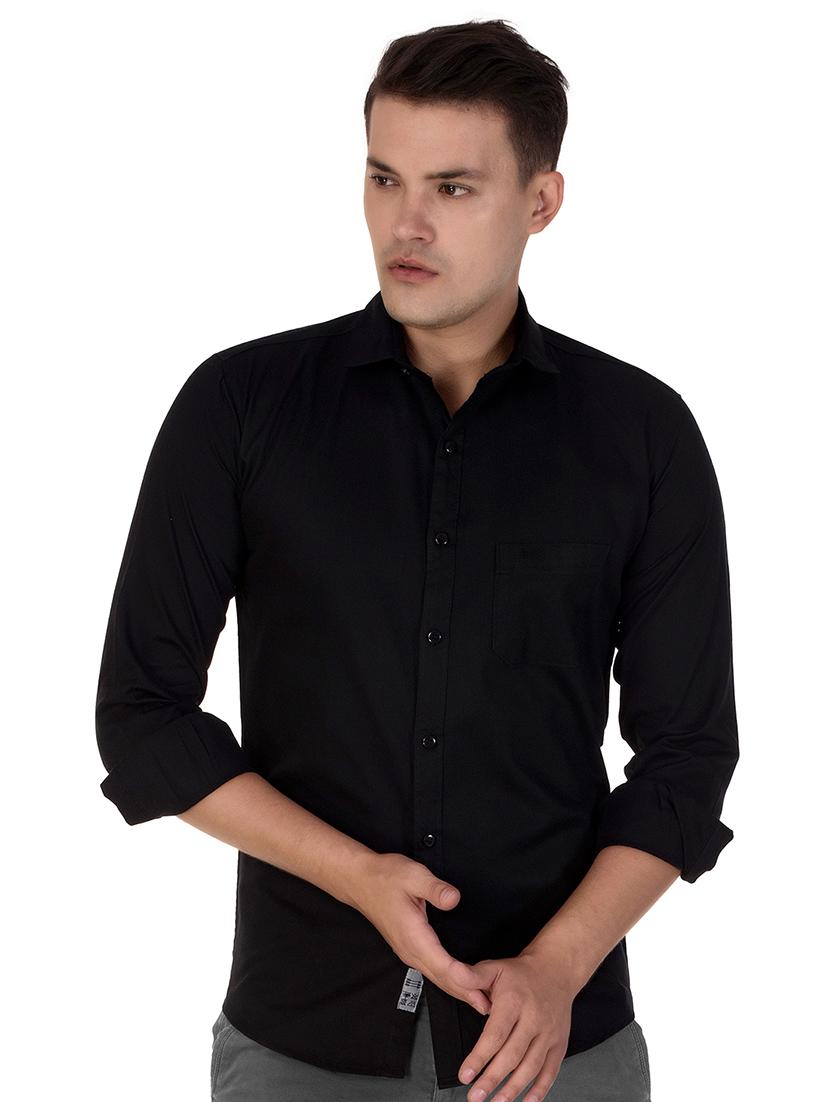 black cotton casual shirt - 15613436 - Zoom Image - 1