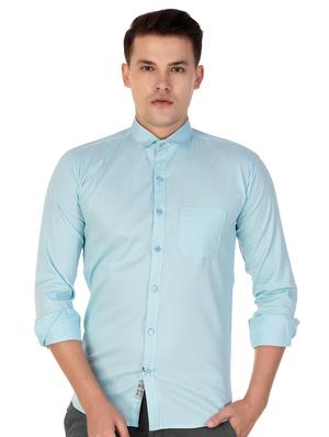 blue cotton casual shirt - 15613437 - Standard Image - 1