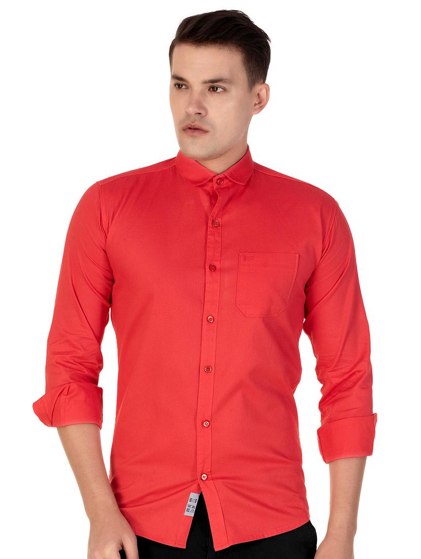 red cotton casual shirt - 15613438 - Zoom Image - 1