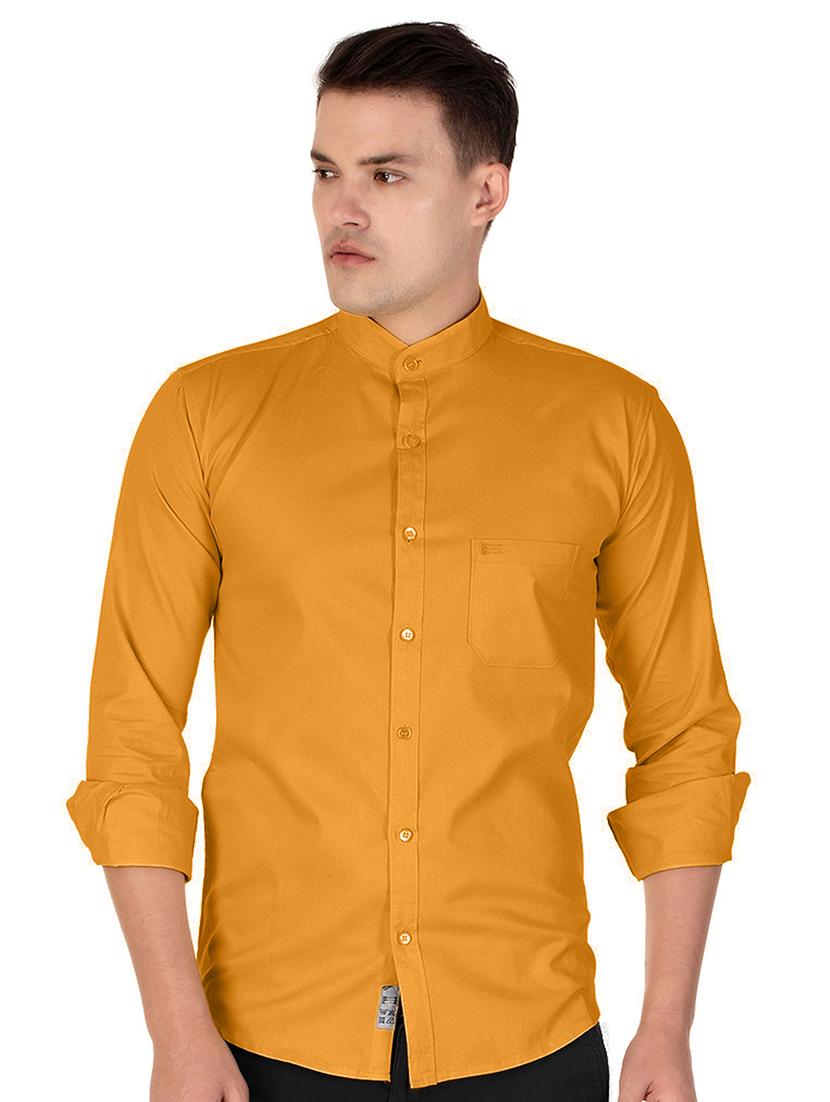 yellow cotton casual shirt - 15613445 - Zoom Image - 1