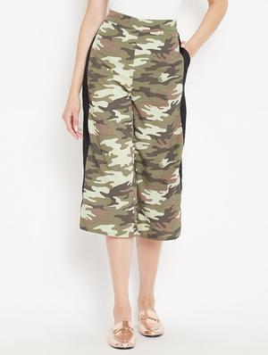 binding detail camouflage culotte - 15613509 - Standard Image - 1