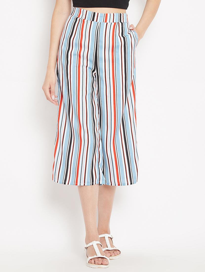 mid rise striped culotte - 15613510 - Zoom Image - 1