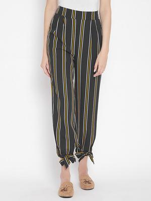 hem bow tie detail striped trouser - 15613519 - Standard Image - 1