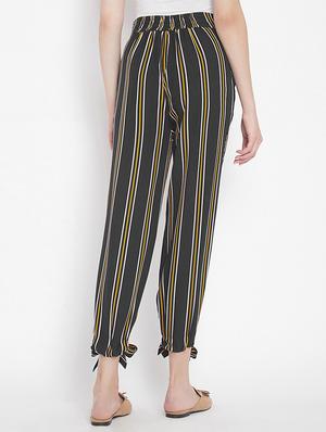 hem bow tie detail striped trouser - 15613519 - Standard Image - 3