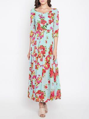 boat neck pleated maxi dress - 15613526 - Standard Image - 1
