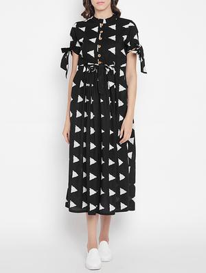 button detail empire line dress - 15613531 - Standard Image - 1