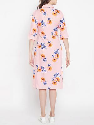 frill detail floral shirt dress - 15613533 - Standard Image - 3