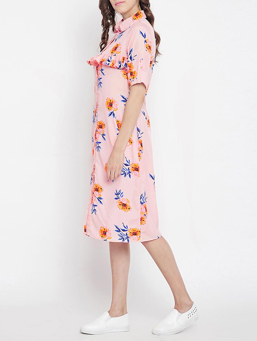 frill detail floral shirt dress - 15613533 - Zoom Image - 2