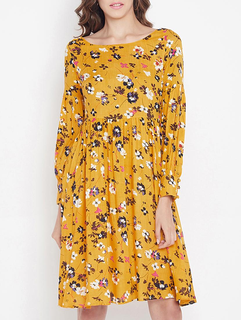 gathered detail fit and flare dress - 15613543 - Zoom Image - 1