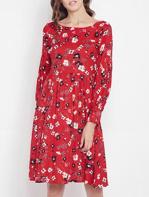gathered detail fit and flare dress - 15613544 - Standard Image - 1