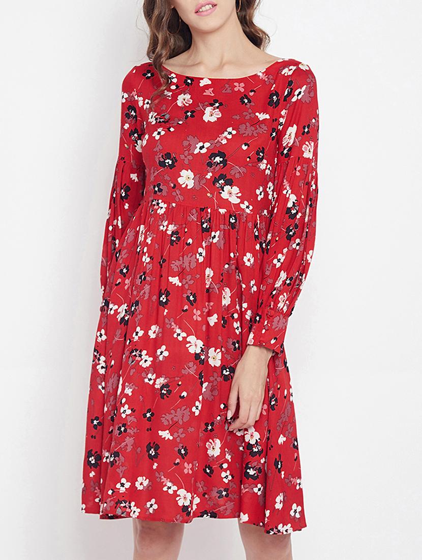 gathered detail fit and flare dress - 15613544 - Zoom Image - 1