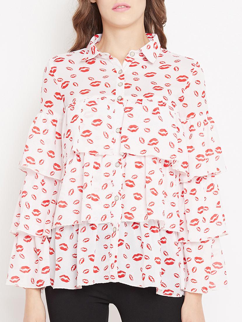 button up layered top - 15613546 - Zoom Image - 1