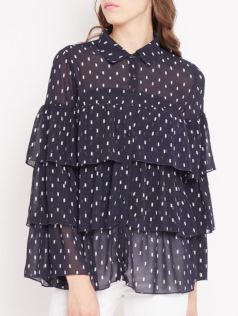 button up layered top - 15613549 - Zoom Image - 1
