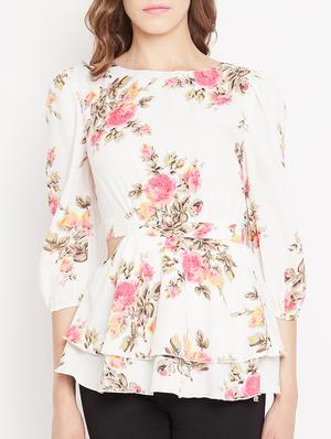 floral cut out detail top - 15613567 - Standard Image - 1