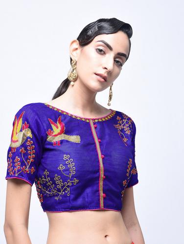 embroidered blouse with drawstring - 15613740 - Very Small Image - 1