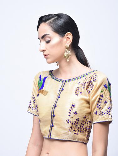 embroidered blouse with drawstring - 15613741 - Very Small Image - 1