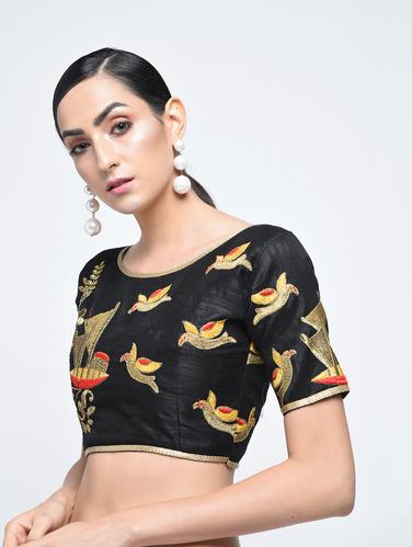embroidered blouse with drawstring - 15613743 - Very Small Image - 1