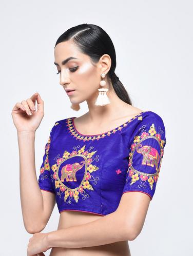 embroidered blouse with drawstring - 15613748 - Very Small Image - 1