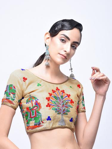 embroidered blouse with drawstring - 15613753 - Very Small Image - 1
