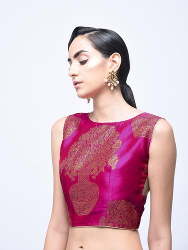 brocade blouse with drawstring - 15613762 - Very Small Image - 1