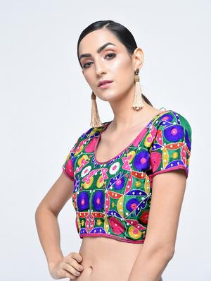 multi cotton embroidered blouse - 15613777 - Standard Image - 1