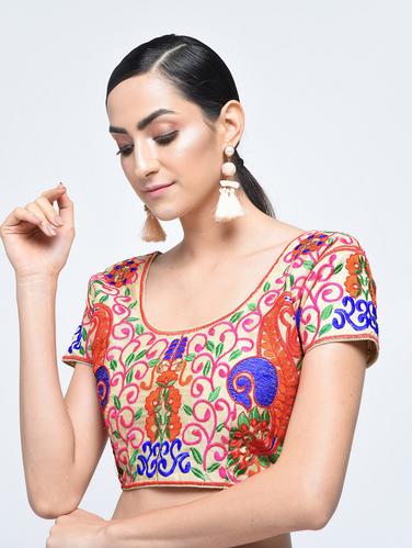 multi cotton embroidered blouse - 15613778 - Very Small Image - 1