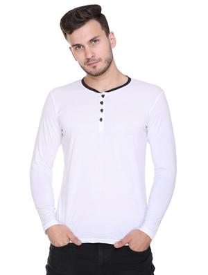 white cotton blend t-shirt - 15614308 - Standard Image - 1