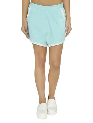 Contrast lace mid waist shorts - 15614571 - Standard Image - 1