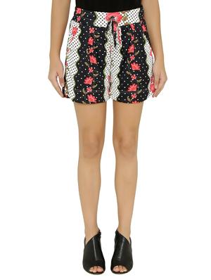 drawstring waist floral shorts - 15614578 - Standard Image - 1