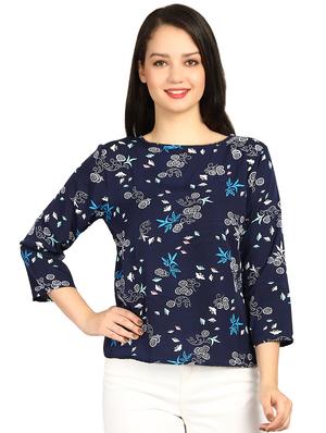 boat neck ditsy floral top - 15614654 - Standard Image - 1