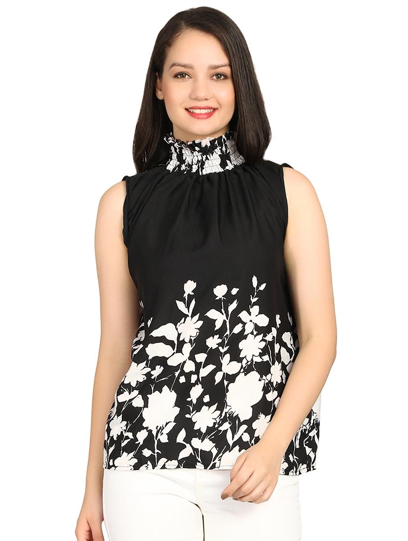 smocking detail turtle neck top - 15614656 - Zoom Image - 1