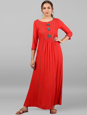 Flared dress with tassels - 15614665 - Standard Image - 1