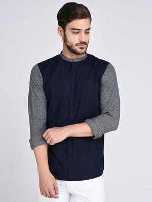 blue cotton casual shirt - 15614745 - Standard Image - 1