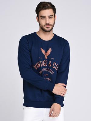 blue fleece chest print sweatshirt - 15614764 - Standard Image - 1