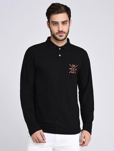 black cotton collared t-shirt - 15614804 - Very Small Image - 1