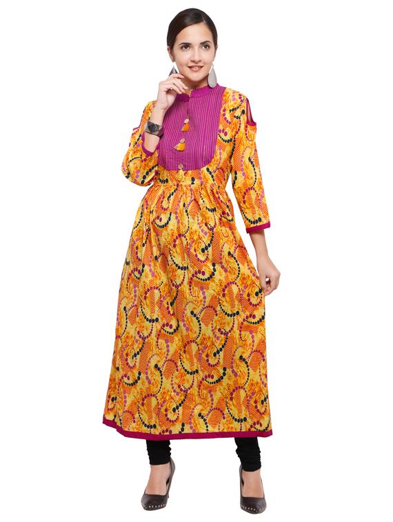 Flared printed kurta - 15614833 - Zoom Image - 1