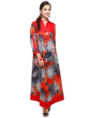 Ikat a-line kurta with tassels - 15614845 - Standard Image - 1