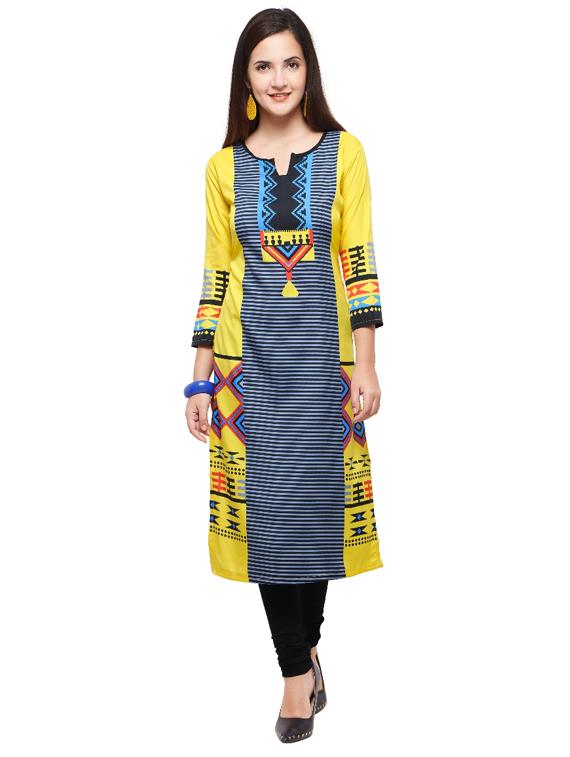 Printed straight kurta - 15614849 - Zoom Image - 1