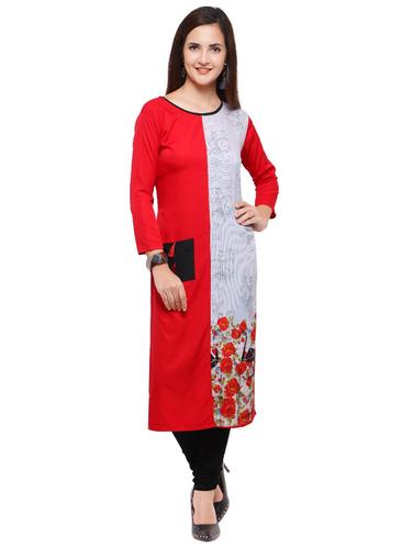 Floral straight kurta - 15614852 - Very Small Image - 1