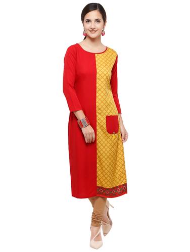 Printed straight kurta with tassels - 15614854 - Very Small Image - 1