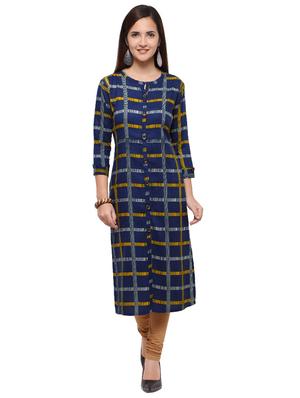 Straight checkered straight kurta - 15614862 - Standard Image - 1