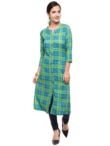 Straight checkered straight kurta - 15614863 - Very Small Image - 1