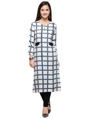 Checkered straight kurta - 15614868 - Standard Image - 1