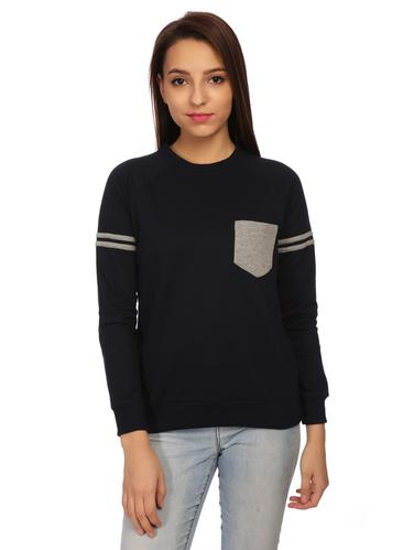 varsity striped pocket patch sweatshirt - 15614979 - Very Small Image - 1