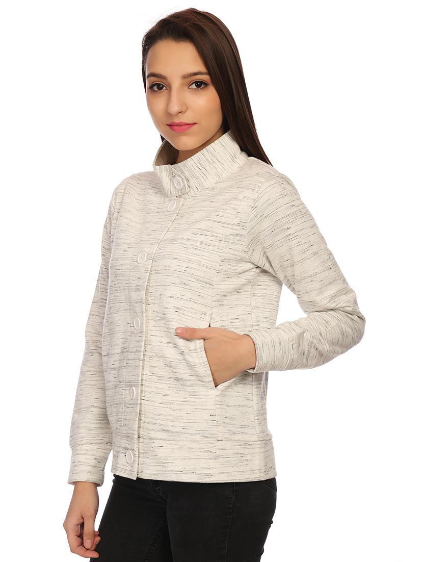 turtle neck melange jacket - 15614985 - Zoom Image - 2