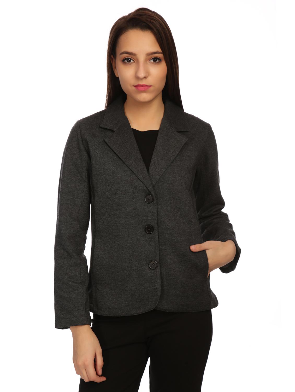 lapel neck solid blazer - 15614986 - Zoom Image - 1
