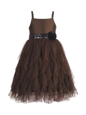 brown net frock - 15615256 - Standard Image - 1