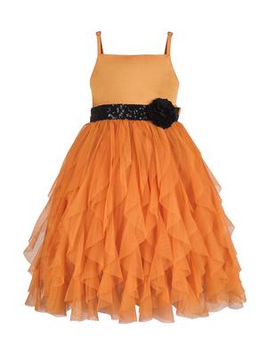 orange net frock - 15615258 - Standard Image - 1