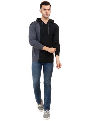 black cotton color block tshirt - 15615272 - Standard Image - 4